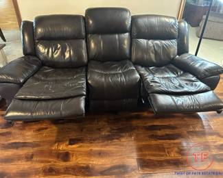 Black Leather Reclining Sofa