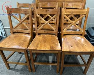 Mission Style Solid Wood Barstools and Table Set
