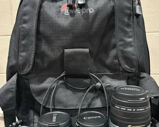 CANON EOS Elan 7e Digital Camera with Lenses and Carrying Backpack