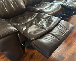 Black Leather Reclining Sofa