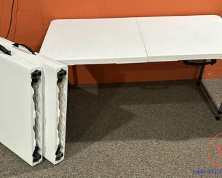 LOT of 3 LIFETIME 4' Adjustable Folding Tables