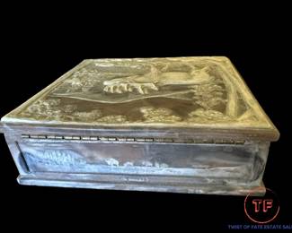 Vintage INCOLAY STONE Jewelry / Trinket Box