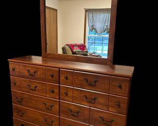 ASHLEY FURNITURE Timberline Collection Dresser and Mirror in Cherry