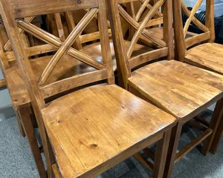 Mission Style Solid Wood Barstools and Table Set