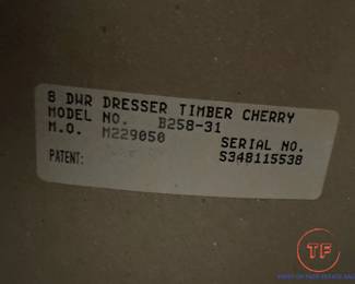 ASHLEY FURNITURE Timberline Collection Tallboy Dresser in Cherry