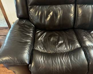 Black Leather Reclining Sofa