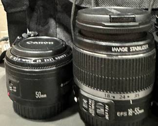 CANON EOS Elan 7e Digital Camera with Lenses and Carrying Backpack