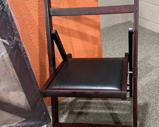 COSCO Wood Slat Folding Chairs (4) with Matching Folding Table - BRAND NEW