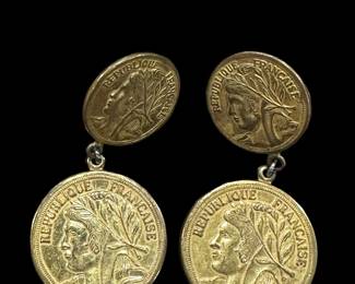 MIRIAM HASKELL Coin Earrings