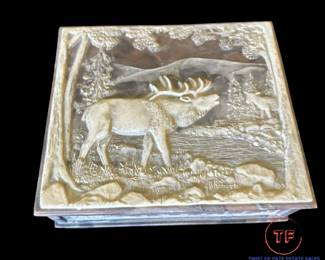 Vintage INCOLAY STONE Jewelry / Trinket Box