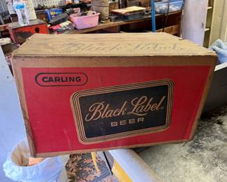 Vintage Cardboard Carling Black Label Beer Case With Insert .