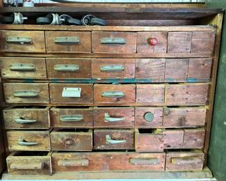 Vintage Wood Storage Bin