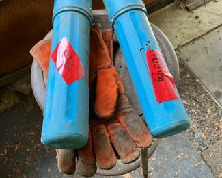 Welders Gloves and Rods in Containers
