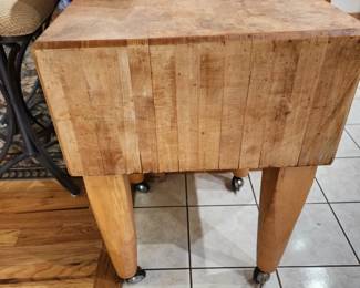 Butcher block kitchen table