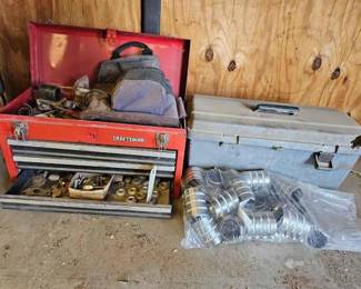 #2164 • 2 Tool Boxes and Pipe Clamps
