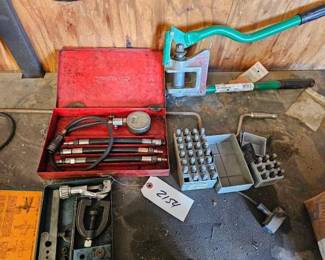 #2154 • Snap-on Speed Socket Wrench, Snap-on Guage Set, Greenlee Punch, Punches,
