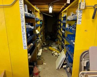#2002 • 12 Shelving Units of Plumbing Equipment
