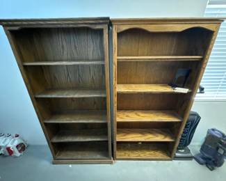 #4104 • (2) Wooden Book Shelves
