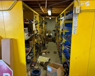 #2000 • 12 Shelving Units of Pipe Fitting Plumbing Equipment & More
