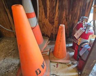 #2168 • 6 Traffic Cones and 3 Fire Extinguishers
