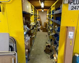 #2004 • 12 Shelving Units of Plumbing Equipment Nuts & Bolts
