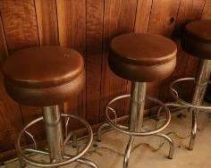 Leather Chrome Bar Stools