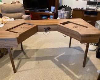 Large sewing table for two sewing machines