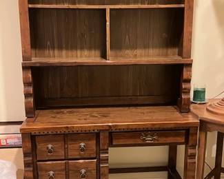 Desk and hutch with Captains bed, there is also a small matching chest of drawers