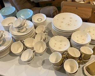 MCM Atomic Ceramic Dishes including Canonsburg Temporama and Royal China Star Glow