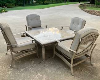 Granite tile patio set
