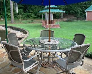 Patio furniture with umbrella