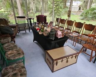 So much stuff, we had to use the back patio too! 