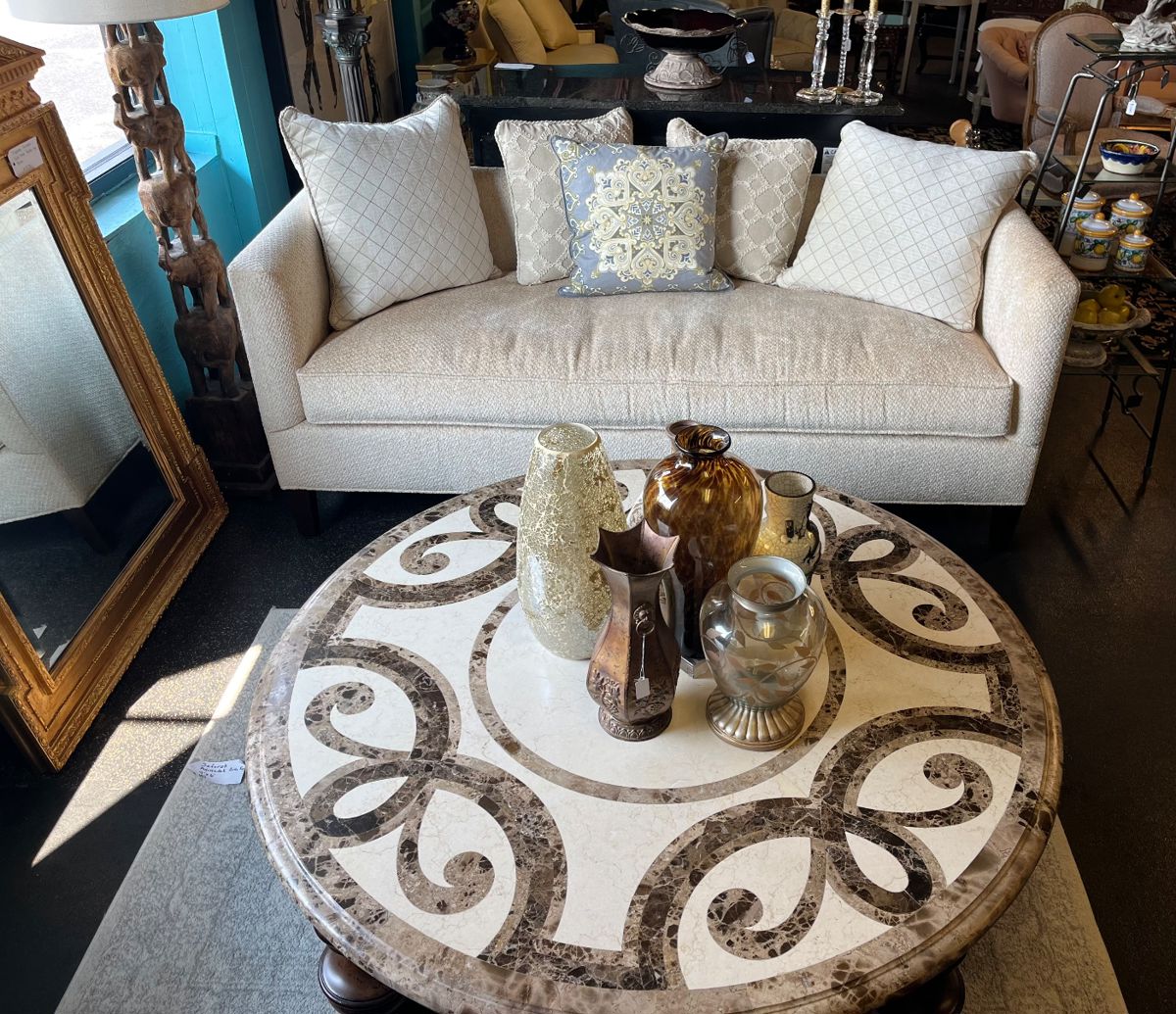 Thomasville Trebbiano marble top coffee table 