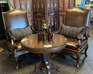 Thomasville oversized leather armchair