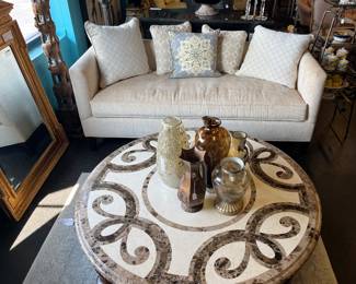 Thomasville Trebbiano marble top coffee table