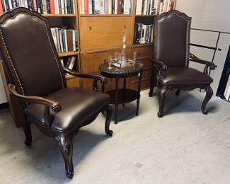 Thomasville leather armchairs