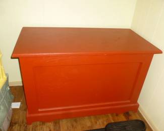 painted red trunk