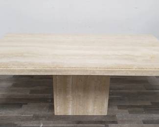Lot # : 18 - Italian travertine 2pc dining table
