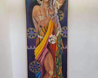 Lot # : 188d - Enormous hand painted Queen of Sheba on canvas
