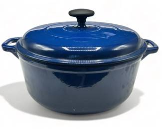 Lot # : 415a - 6.5 Qt. Blue enameled cast iron Dutch oven 11
