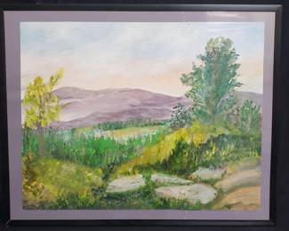 Lot # : 695 - Hand painted oil on canvas elephants Geelong
