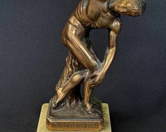 Lot # : 426u - Vintage metal Greek Discobolus statue
