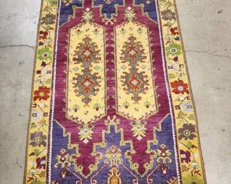Lot # : 496 - Vintage Turkish handmade colorful rug
