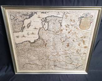Lot # : 336 - Antique hand etched framed map
