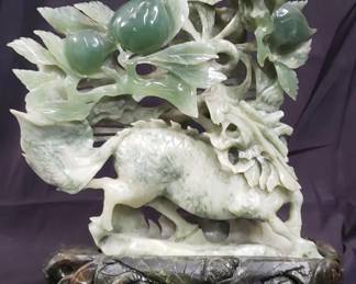 Lot # : 152 - 2 pc. carved jadeite sculpture
