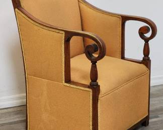 Lot # : 592 - Late 19th Cent Art Deco twisted handle box chair.
