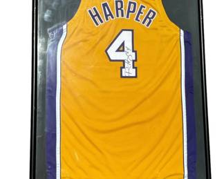 Lot # : 219 - Ron Harper autographed framed stitched jersey
