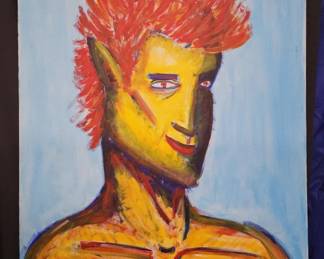 Lot # : 670 - Original oil on canvas signed "Asshole Ed"
