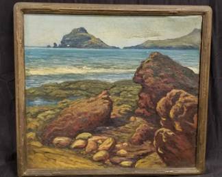 Lot # : 870 - Framed oil landscape painting
