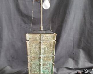 Lot # : 217 - Vintage Chinese bronze pagoda lamp
